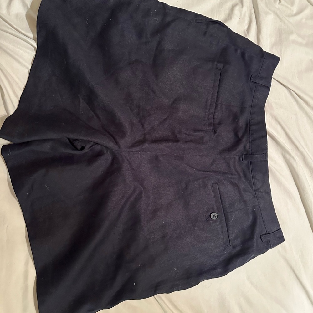 Jones Wear Sport Dark Blue 100% Linen Shorts